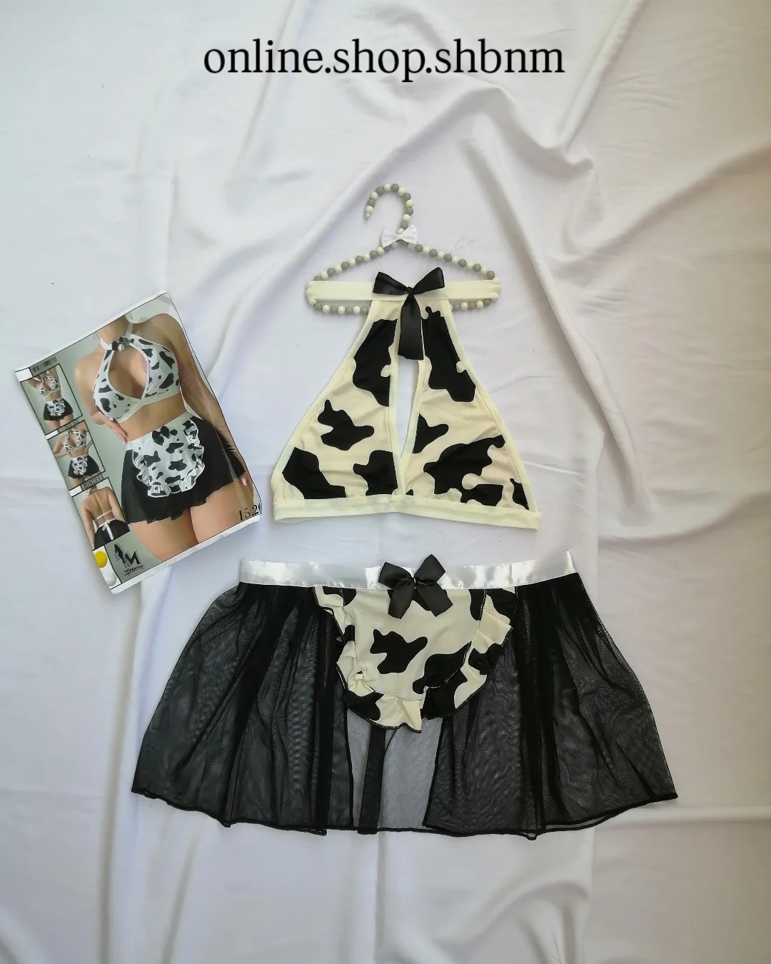 ست لباس و دامن توری کوتاه